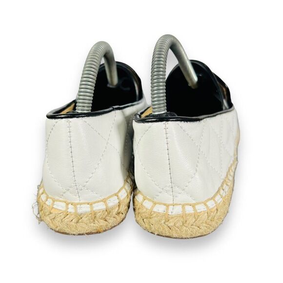 Talbots Izzy Quilted Soft Nappa Espadrilles Flats White / Black Women's 6M - Picture 5 of 11